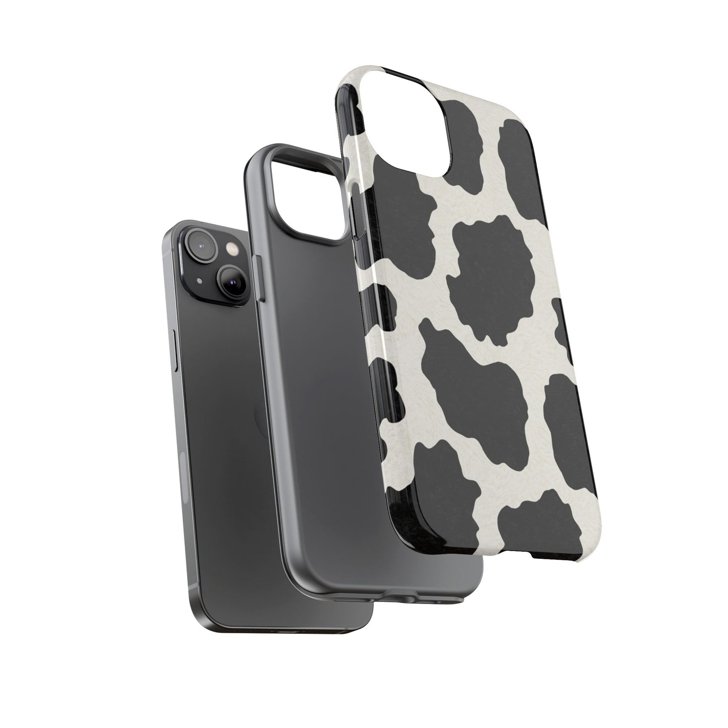 Black & White Cow Print Phone Case | Aesthetic Tough Protective Case