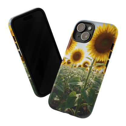 Sunflower Field Phone Case | Golden Hour Floral Aesthetic | Bright Summer Tough Case