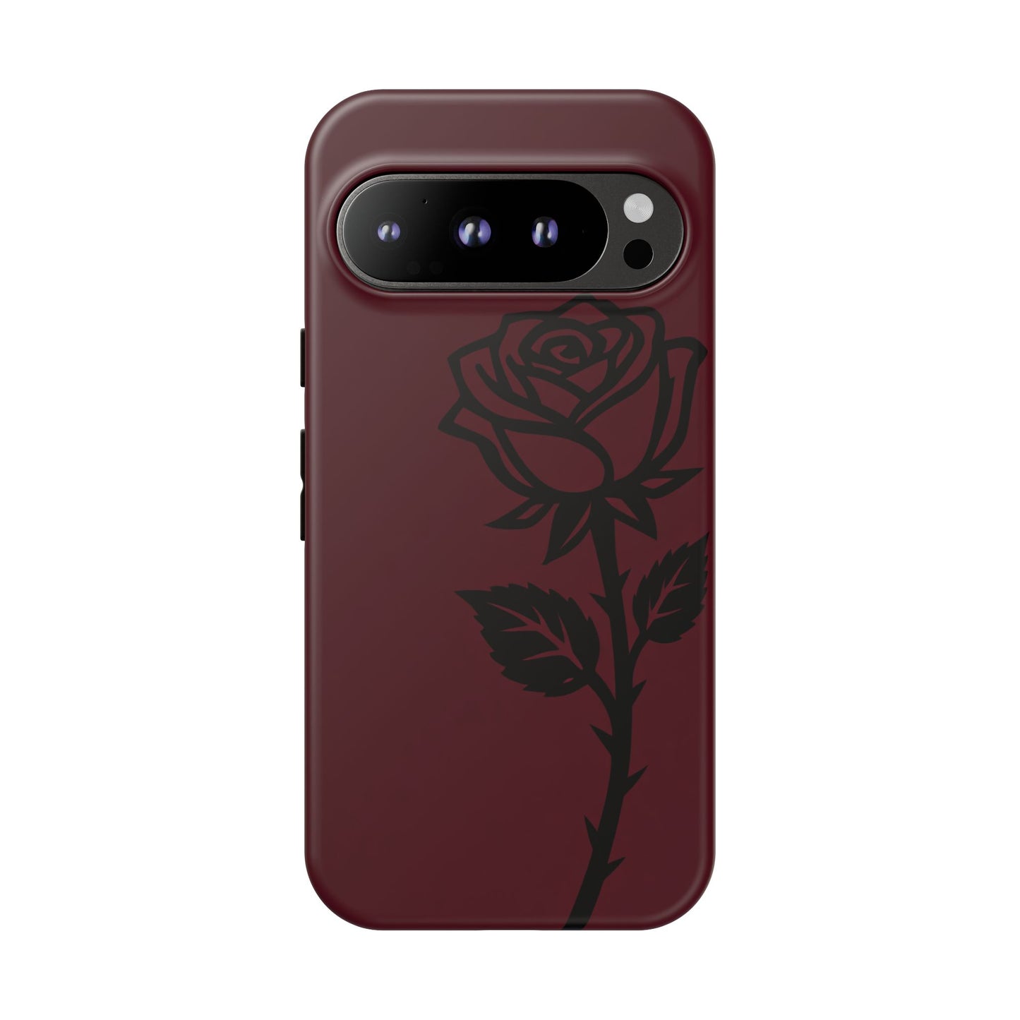Black Rose Burgundy iPhone Case | Dark Aesthetic Shockproof Protective Cover