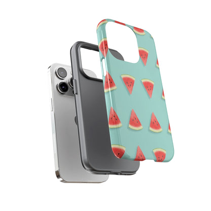 Watermelon Phone Case – Pastel Blue Summer Fruit Tough Case (iPhone, Samsung, Pixel)