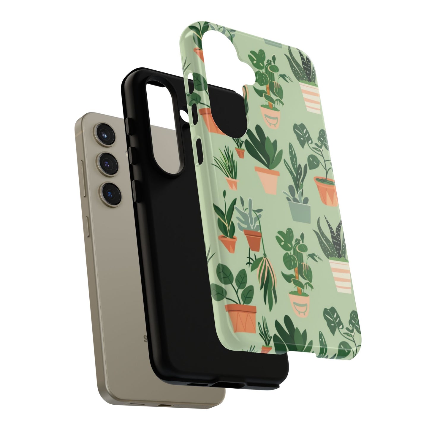 Plant Lover Phone Case | Cute Potted Plants Pattern | Botanical Aesthetic Tough Case