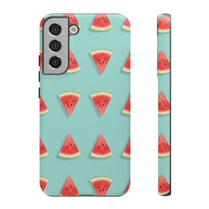 Watermelon Phone Case – Pastel Blue Summer Fruit Tough Case (iPhone, Samsung, Pixel)