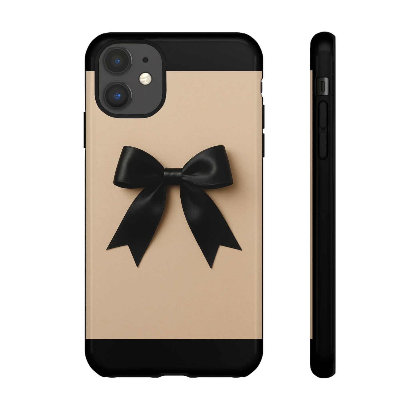 Black Bow Phone Case | Elegant Coquette Bow Design | Chic Neutral Tough Case for iPhone & Samsung