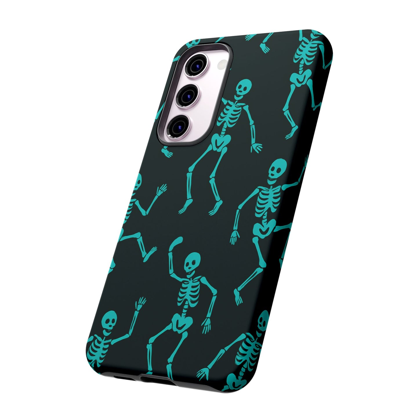 Dancing Teal Skeletons Phone Case | Tough Protective Case for Iphone, Samsung Galaxy and Pixel