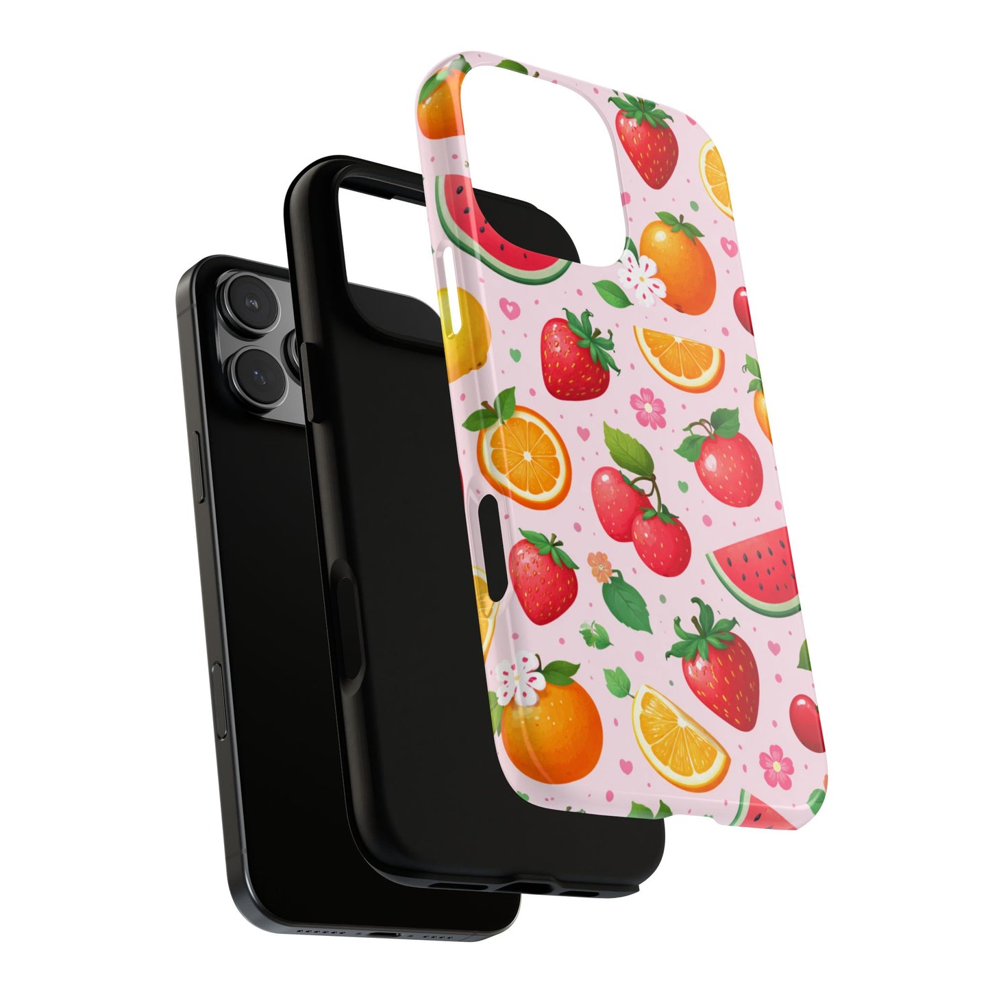 Fruit Phone Case – Tough Shockproof, Strawberry Cherry Citrus Summer Design for Iphone, Samsung Galaxy and Pixel