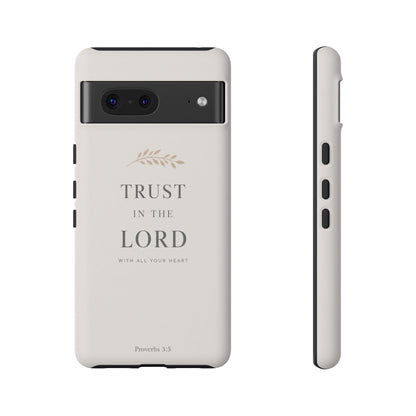 Proverbs 3:5 Christian Phone Case Trust in the Lord Minimalist Faith Cover
