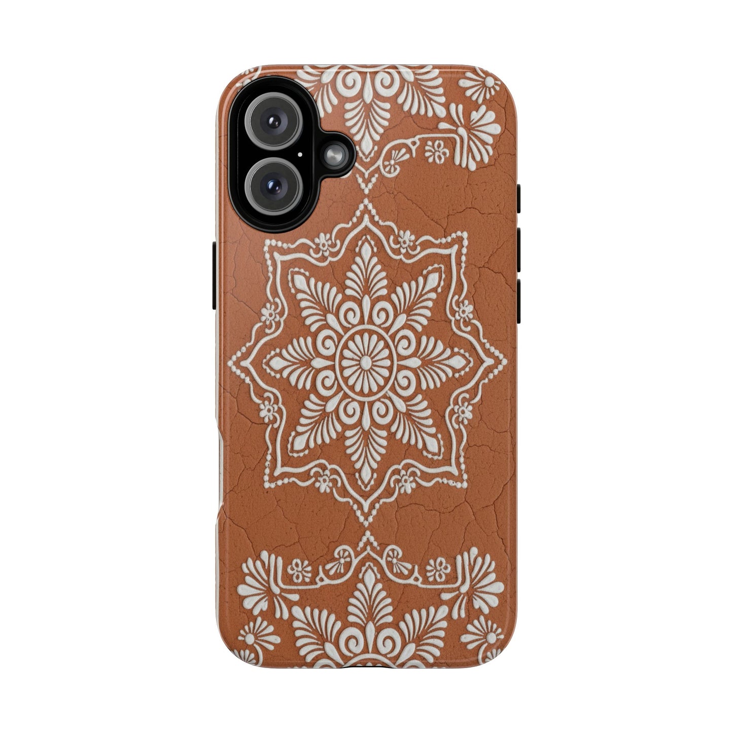 Talavera Terracotta Phone Case | Mexican Floral Pattern iPhone & Samsung Tough Case | Boho Clay Aesthetic Cover