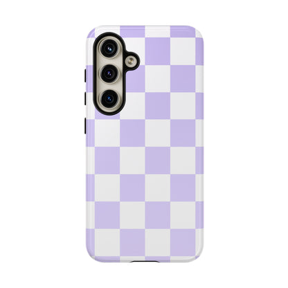 Lavender Checkerboard Phone Case | Pastel Aesthetic Tough Case
