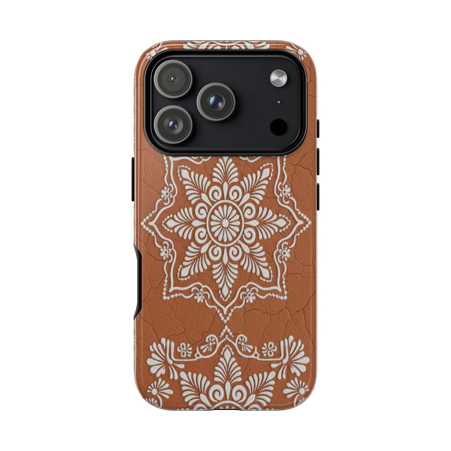 Talavera Terracotta Phone Case | Mexican Floral Pattern iPhone & Samsung Tough Case | Boho Clay Aesthetic Cover