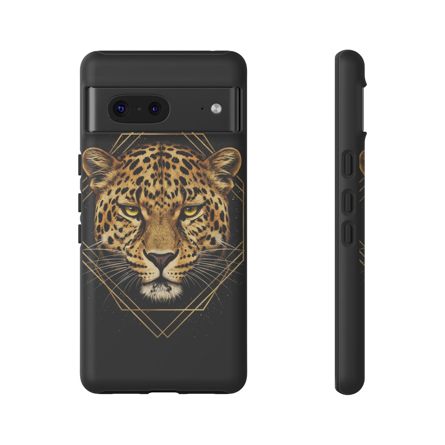 Leopard Phone Case – Black Gold Leopard Head Luxury Animal Tough Case