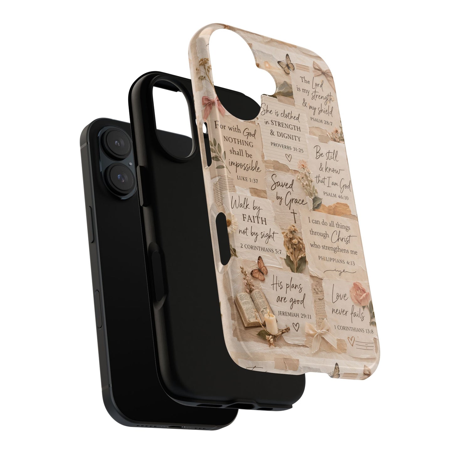 Christian Bible Verse Phone Case | Faith Scripture Aesthetic Floral Christian Case