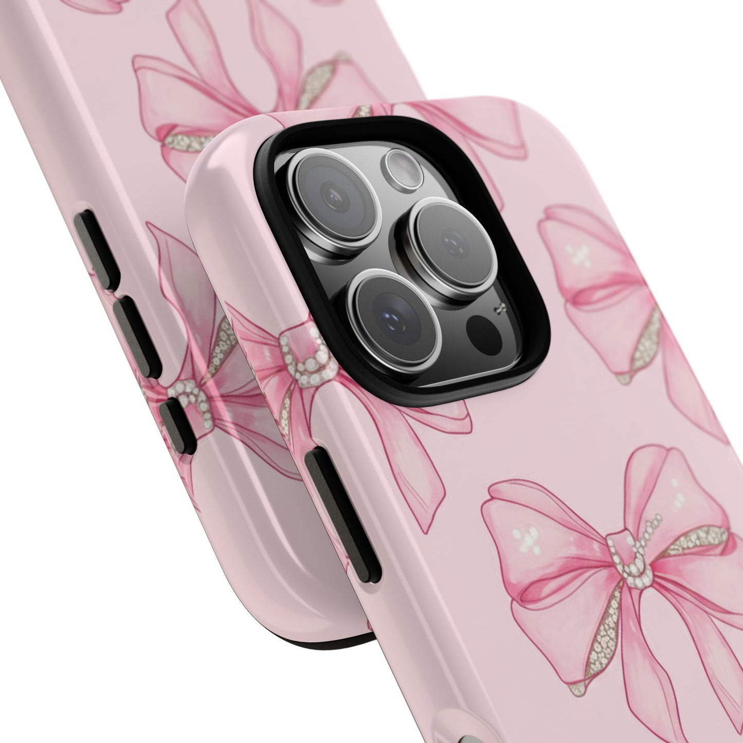 Pink Bow Pattern Phone Case | Coquette Aesthetic Tough Protective Case