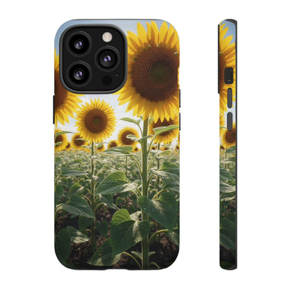 Sunflower Field Phone Case | Golden Hour Floral Aesthetic | Bright Summer Tough Case