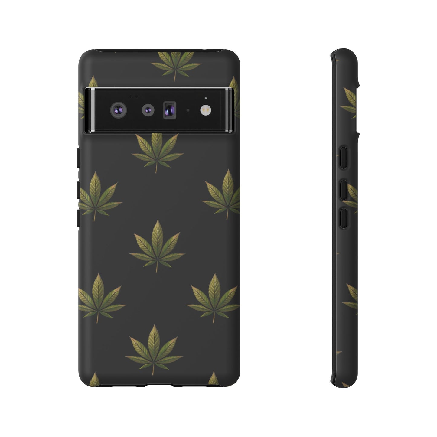 Cannabis Leaf Phone Case Green Weed Leaf Pattern Tough Protective Cover