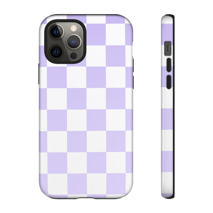 Lavender Checkerboard Phone Case | Pastel Aesthetic Tough Case