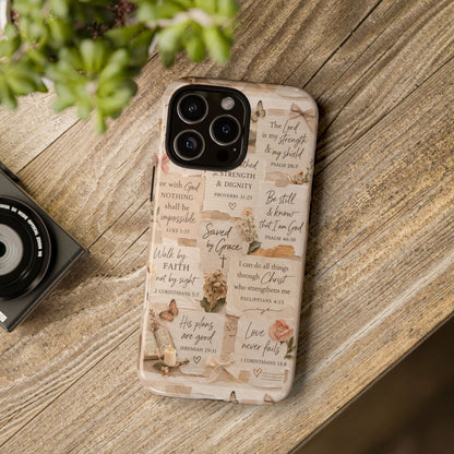 Christian Bible Verse Phone Case | Faith Scripture Aesthetic Floral Christian Case