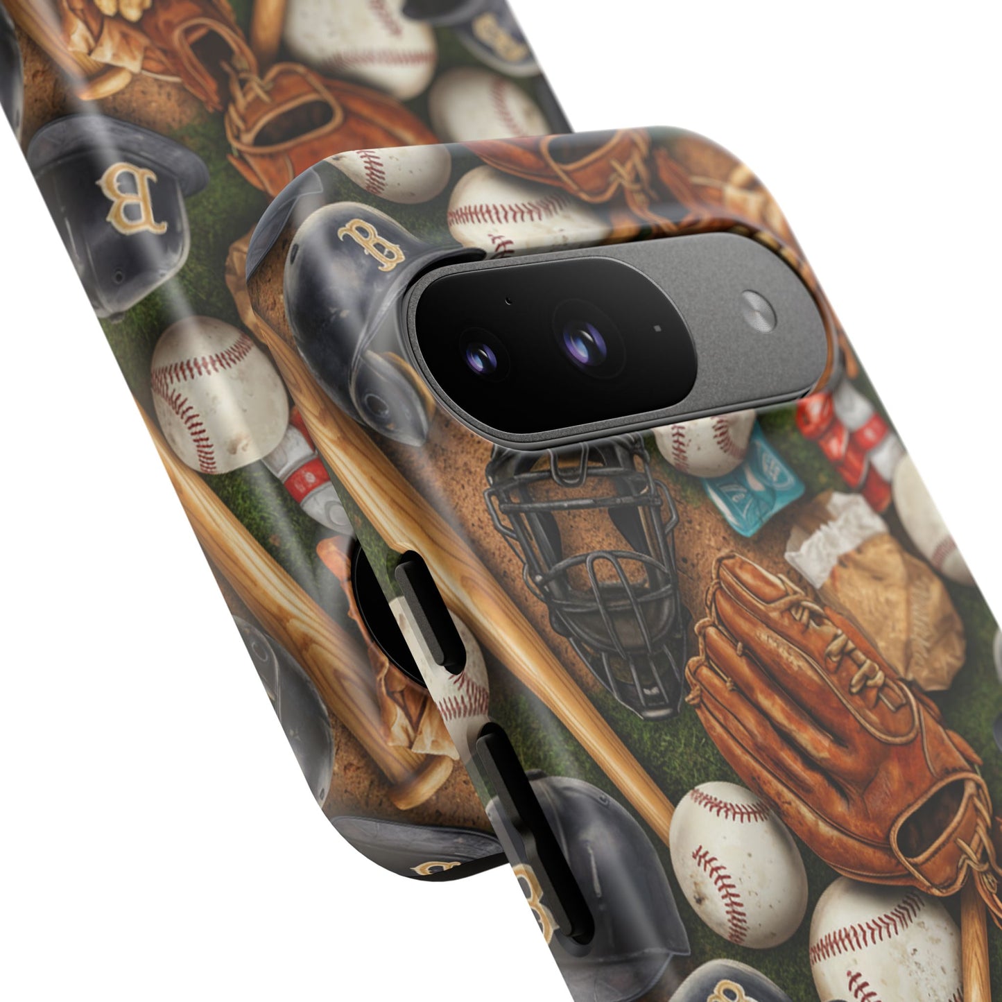 Baseball Gear Collage Phone Case – Vintage Baseball Equipment Sports Tough Case