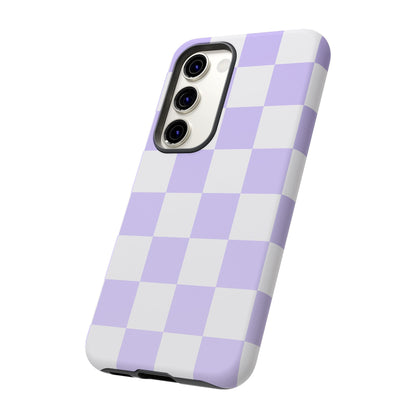 Lavender Checkerboard Phone Case | Pastel Aesthetic Checkered iPhone & Samsung Tough Case