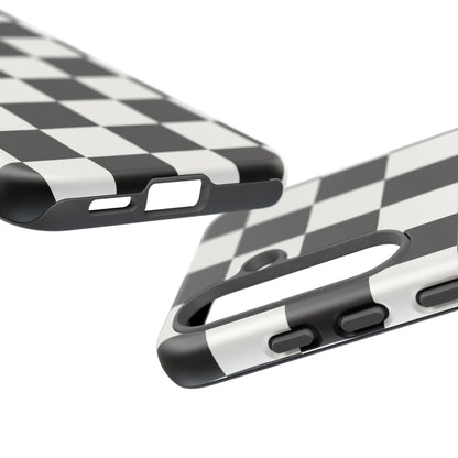 Black & White Checkerboard Phone Case – Classic Aesthetic Tough Protective Case for Iphone, Samsung Galaxy and Pixel