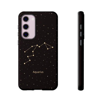 Aquarius Zodiac Constellation Phone Case – Luxe Gold Celestial Cover
