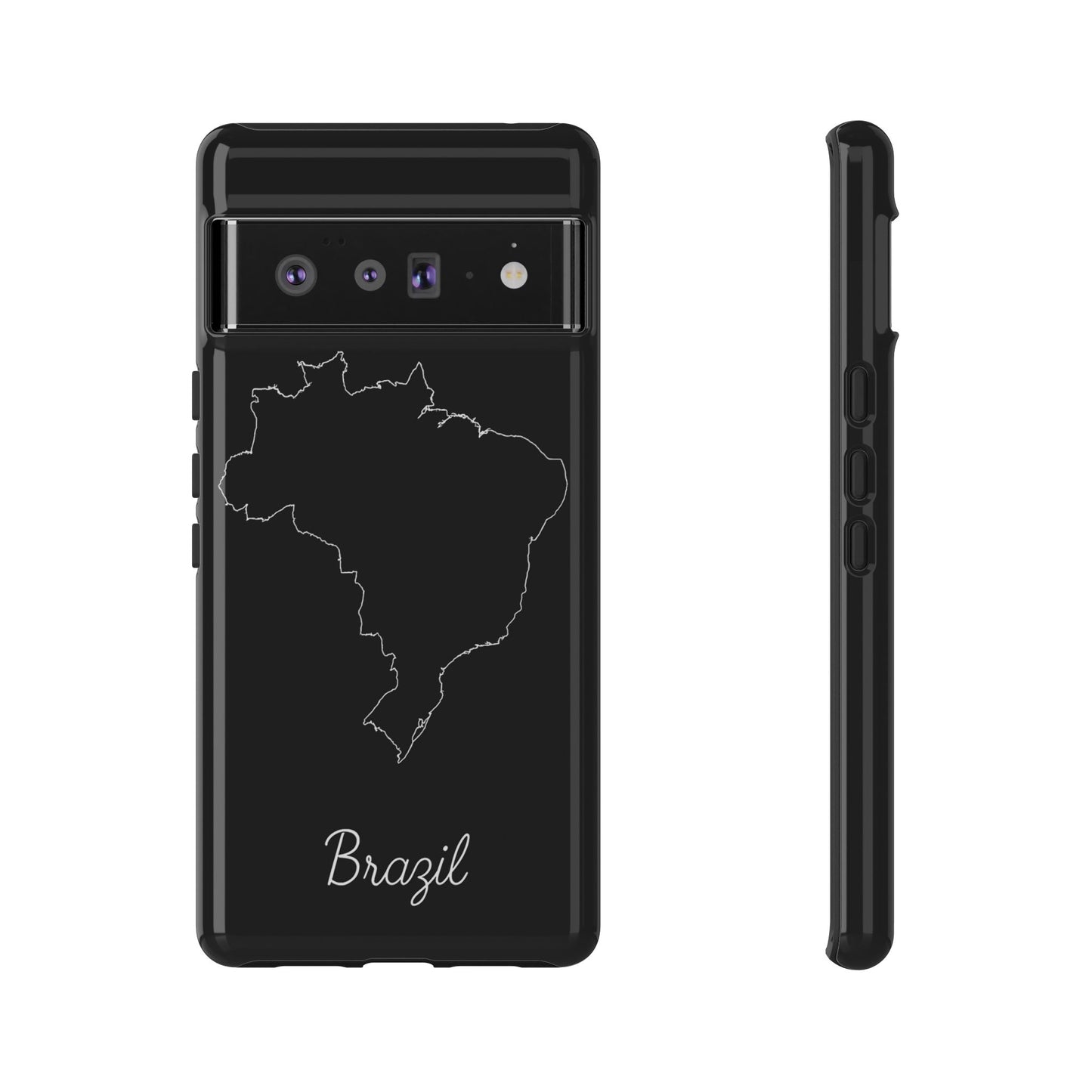 Brazil Outline Phone Case – Minimal Country Map Tough Case (iPhone, Samsung, Pixel)