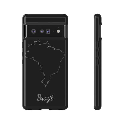 Brazil Outline Phone Case – Minimal Country Map Tough Case (iPhone, Samsung, Pixel)