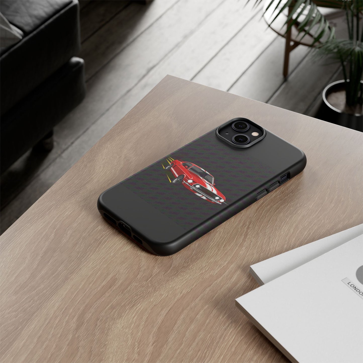 Red Muscle Car Phone Case – Classic Car Racing Tough Protective Case