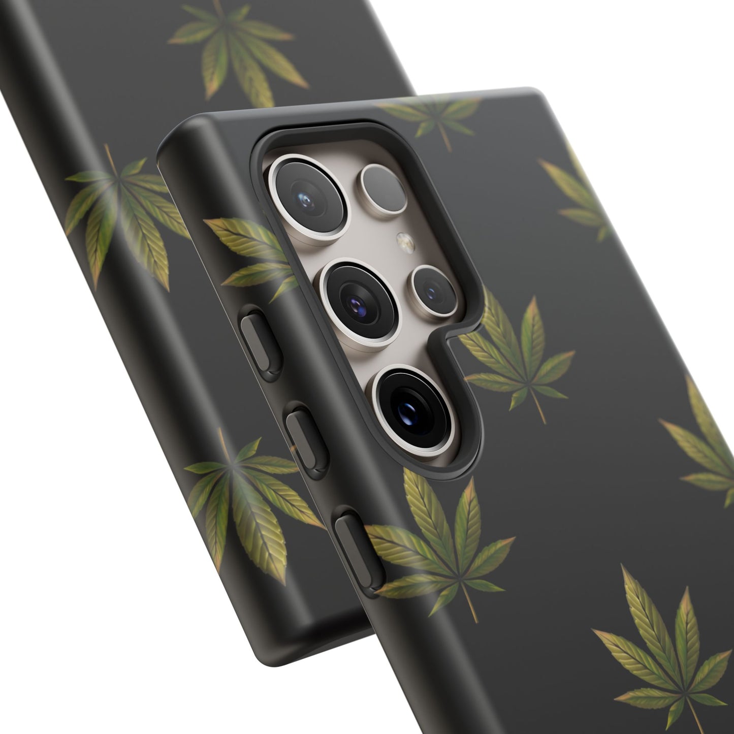 Cannabis Leaf Phone Case Green Weed Leaf Pattern Tough Protective Cover