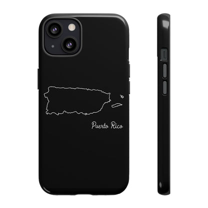 Puerto Rico Outline Phone Case – Minimal Country Map Tough Case (iPhone, Samsung, Pixel)