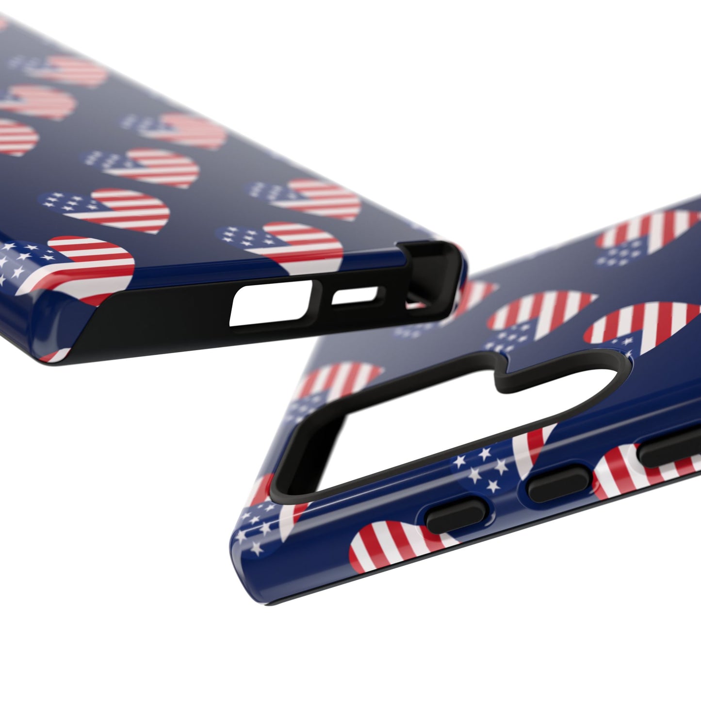 Patriotic American Flag Heart Phone Case – Tough Shockproof, USA Stars & Stripes for Iphone, Samsung Galaxy and Pixel