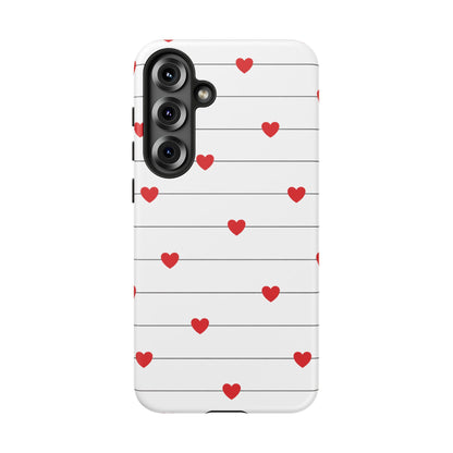 Red Heart Stripe iPhone Case | Tough Shockproof Love Aesthetic Cover