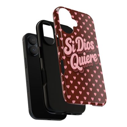 Si Dios Quiere Phone Case Latina Aesthetic Pink Hearts iPhone Samsung
