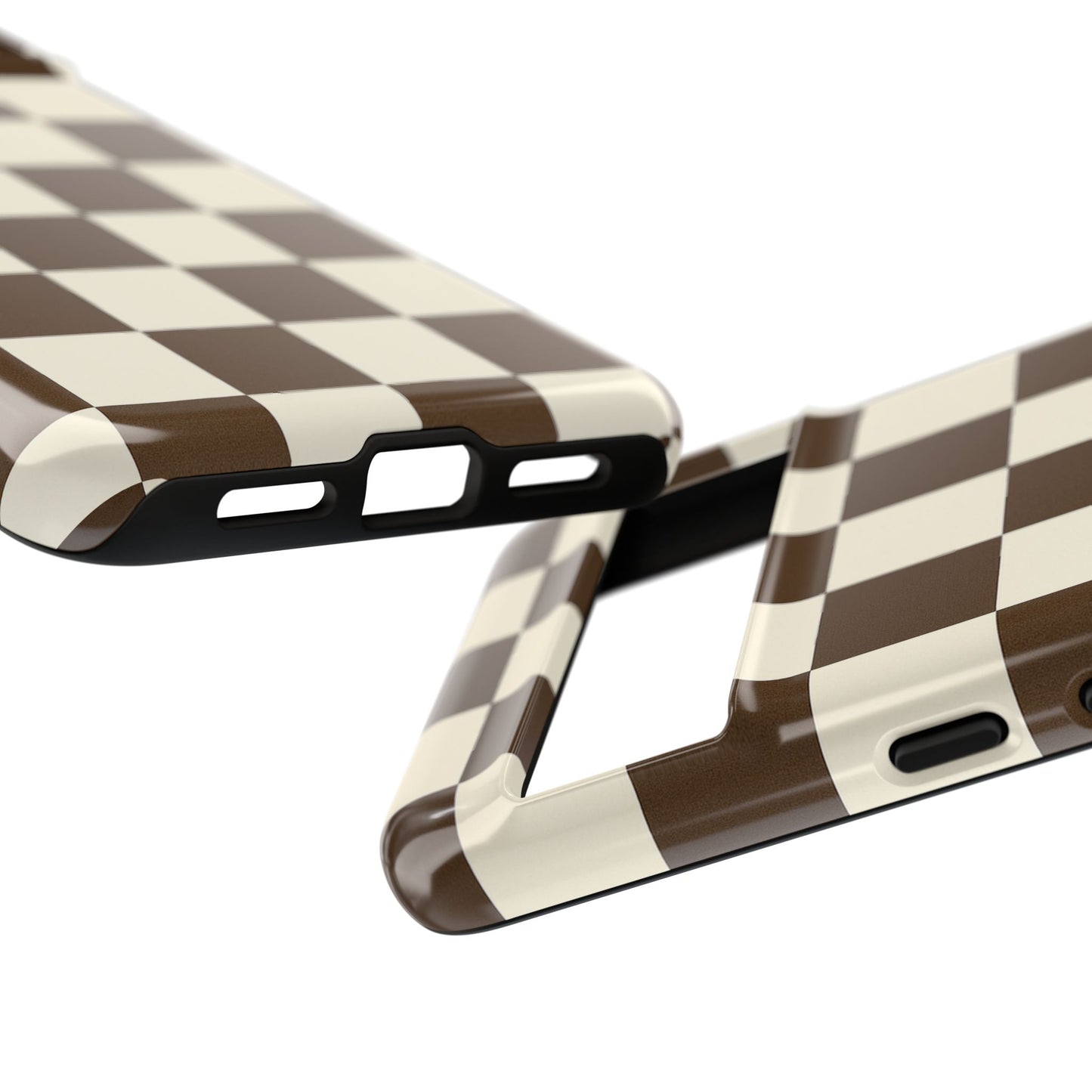 Mocha Checkerboard Phone Case | Neutral Aesthetic Tough Case