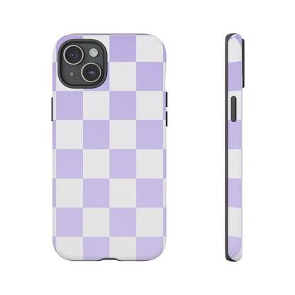 Lavender Checkerboard Phone Case | Pastel Aesthetic Checkered iPhone & Samsung Tough Case