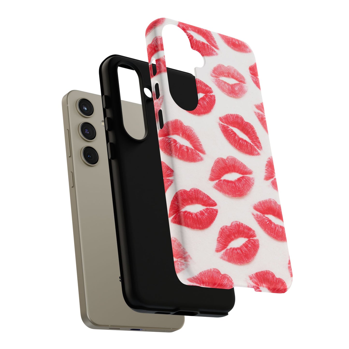 Red Lipstick Kiss Phone Case – Sexy Lip Print Pattern Tough Protective Cover