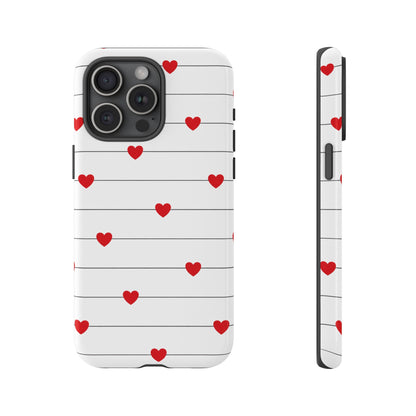Red Heart Stripe iPhone Case | Tough Shockproof Love Aesthetic Cover