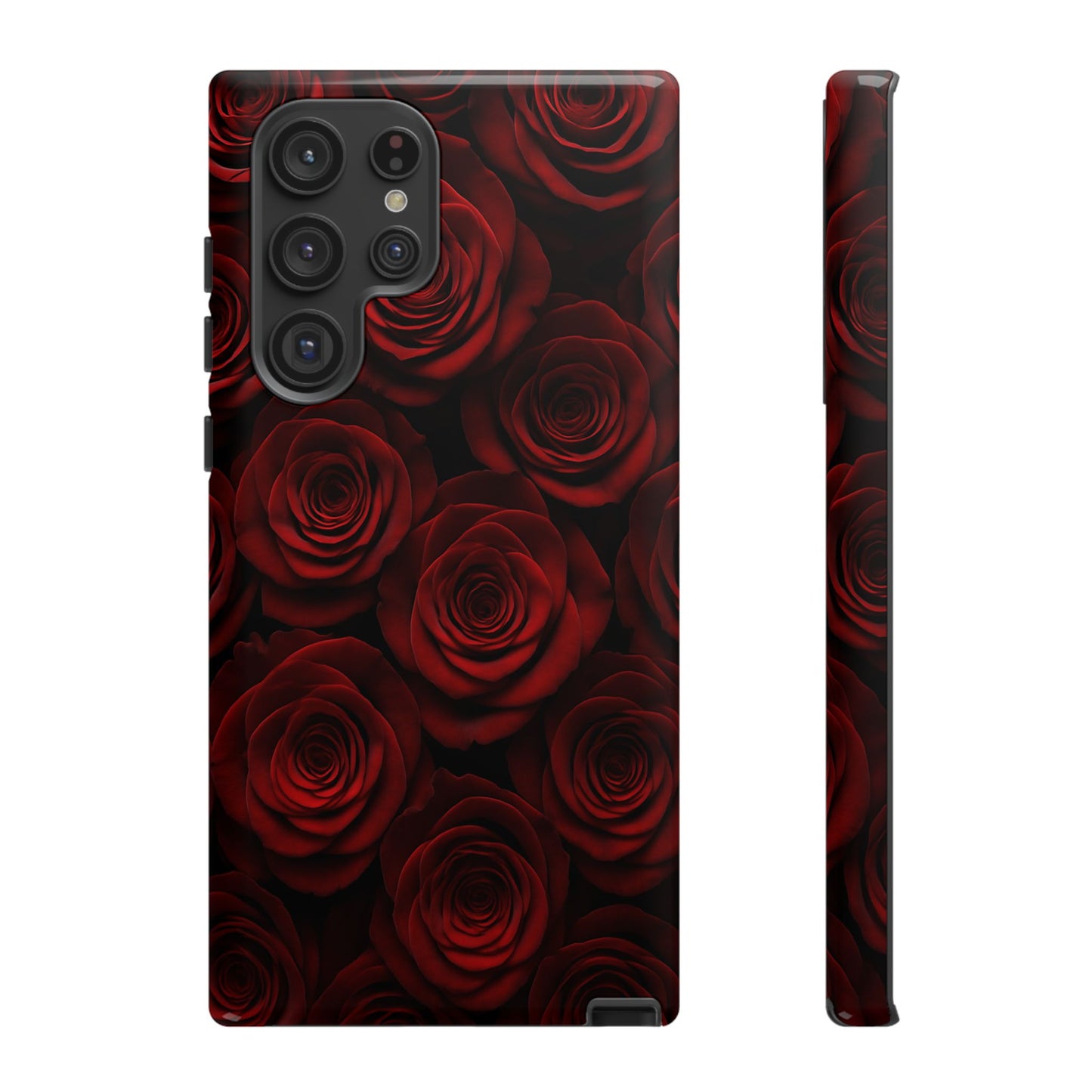 Dark Red Rose Phone Case – Gothic Floral Tough Case (iPhone, Samsung, Pixel)