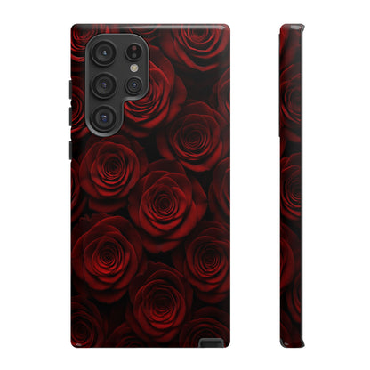 Dark Red Rose Phone Case – Gothic Floral Tough Case (iPhone, Samsung, Pixel)