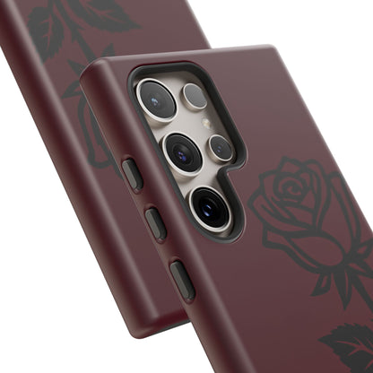 Black Rose Burgundy iPhone Case | Dark Aesthetic Shockproof Protective Cover