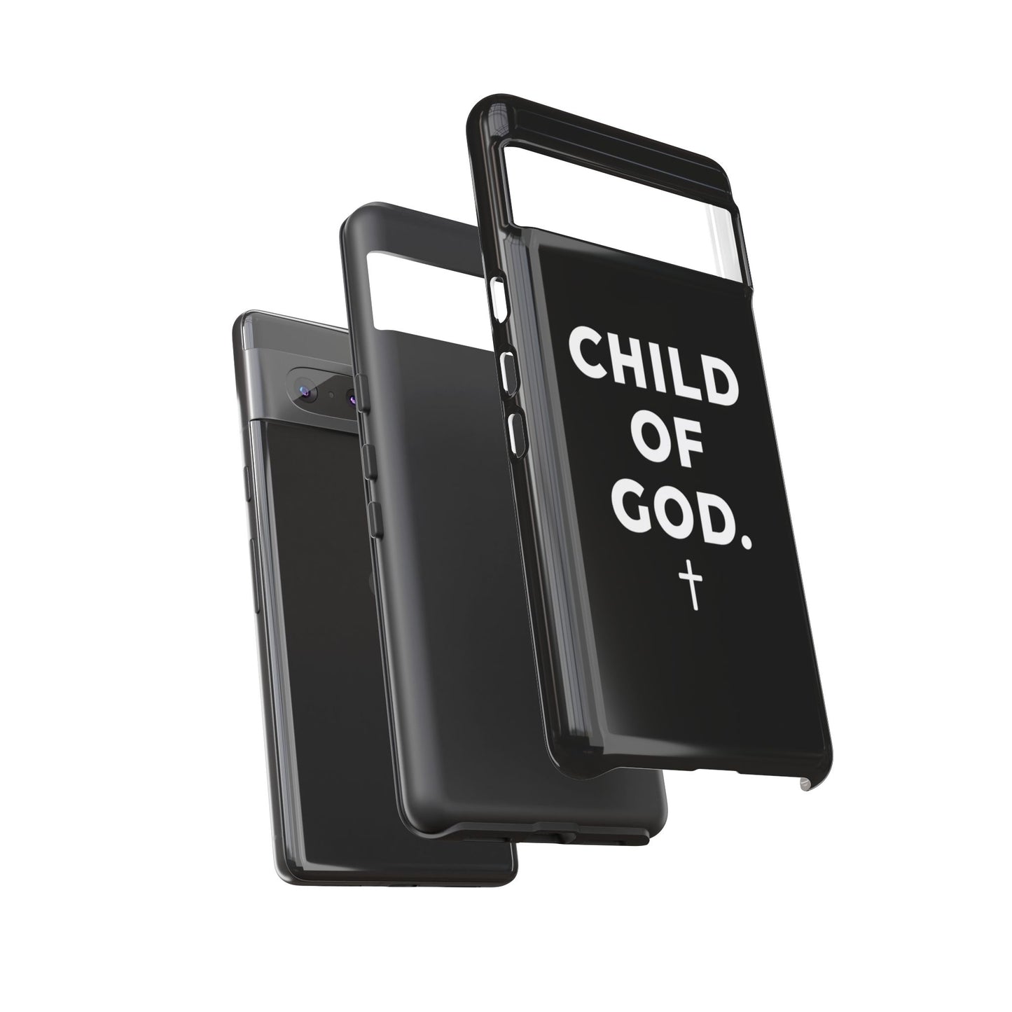 Child of God Phone Case Christian Black Aesthetic Cross Tough Cover