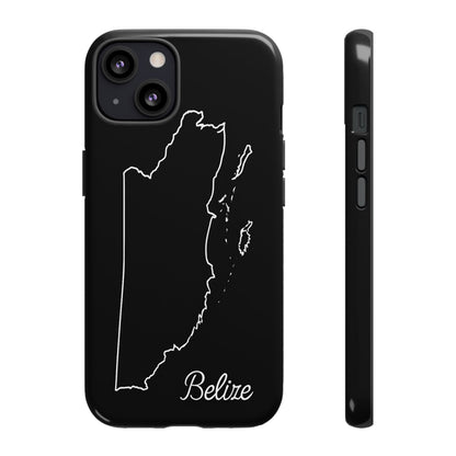 Belize Outline Phone Case – Minimal Country Map Tough Case (iPhone, Samsung, Pixel)