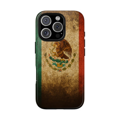 Vintage Mexico Flag Phone Case – Mexican Pride Grunge Flag Aesthetic Tough Case
