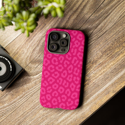 Hot Pink Leopard Phone Case – Bold Coquette Aesthetic Tough Case