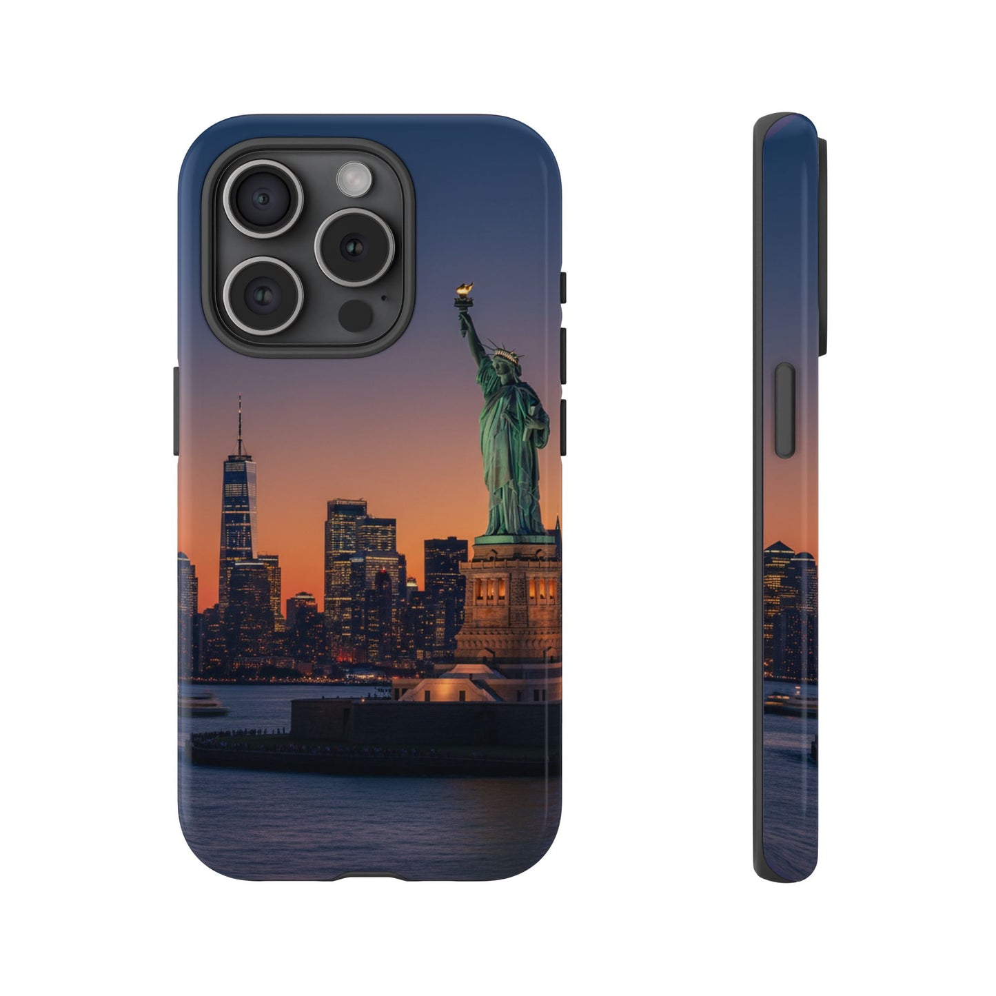 Statue of Liberty Sunset Phone Case – New York City Skyline Travel Aesthetic Tough Case