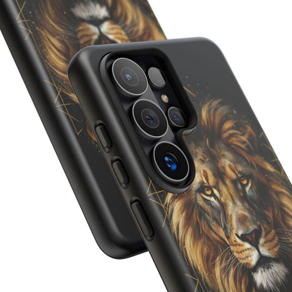 Majestic Lion Phone Case – Black Gold Luxury Lion Art Tough Protective Case