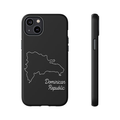 Dominican Republic Outline Phone Case – Minimal Country Map Tough Case (iPhone, Samsung, Pixel)