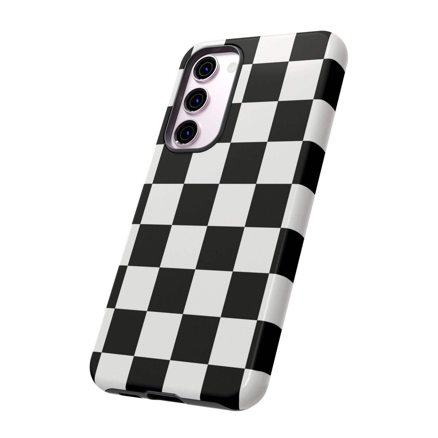 Black & White Checkerboard Phone Case – Classic Aesthetic Tough Protective Case for Iphone, Samsung Galaxy and Pixel