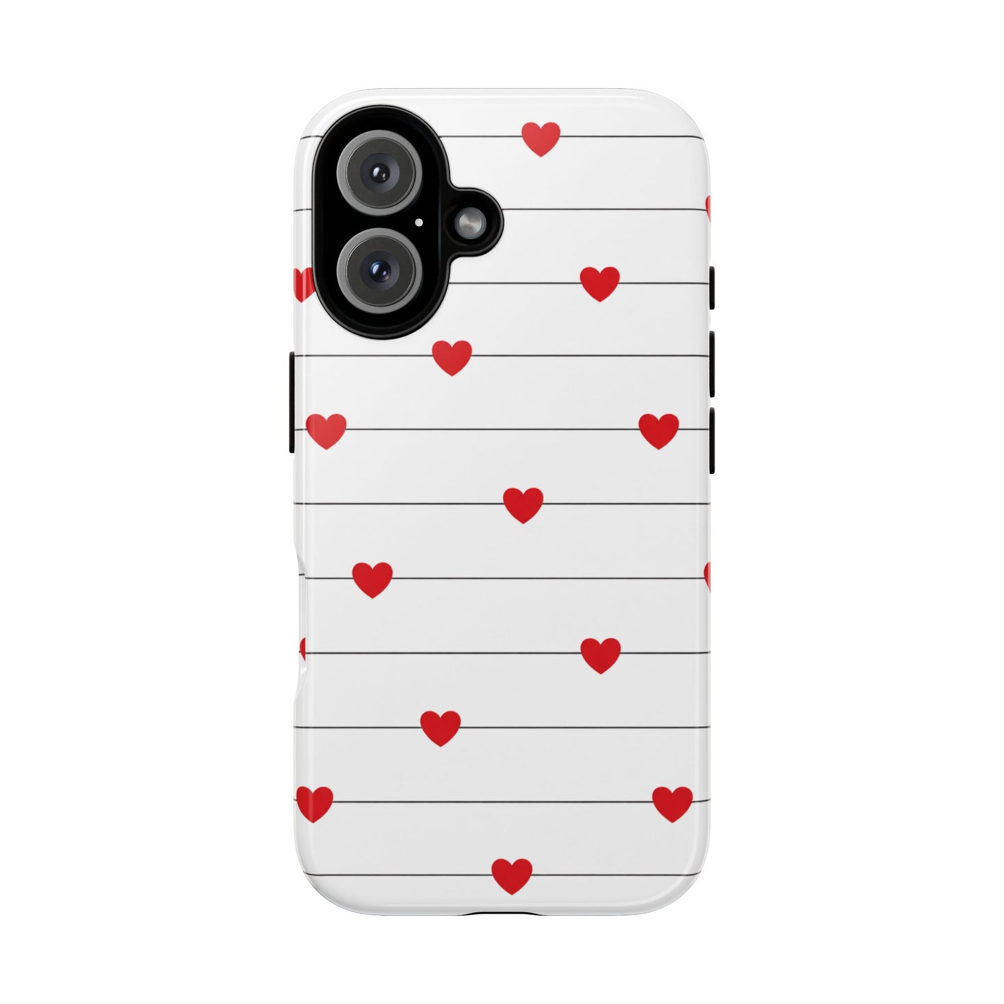Red Heart Stripe iPhone Case | Tough Shockproof Love Aesthetic Cover