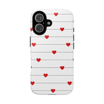 Red Heart Stripe iPhone Case | Tough Shockproof Love Aesthetic Cover