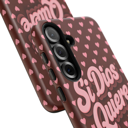 Si Dios Quiere Phone Case Latina Aesthetic Pink Hearts iPhone Samsung